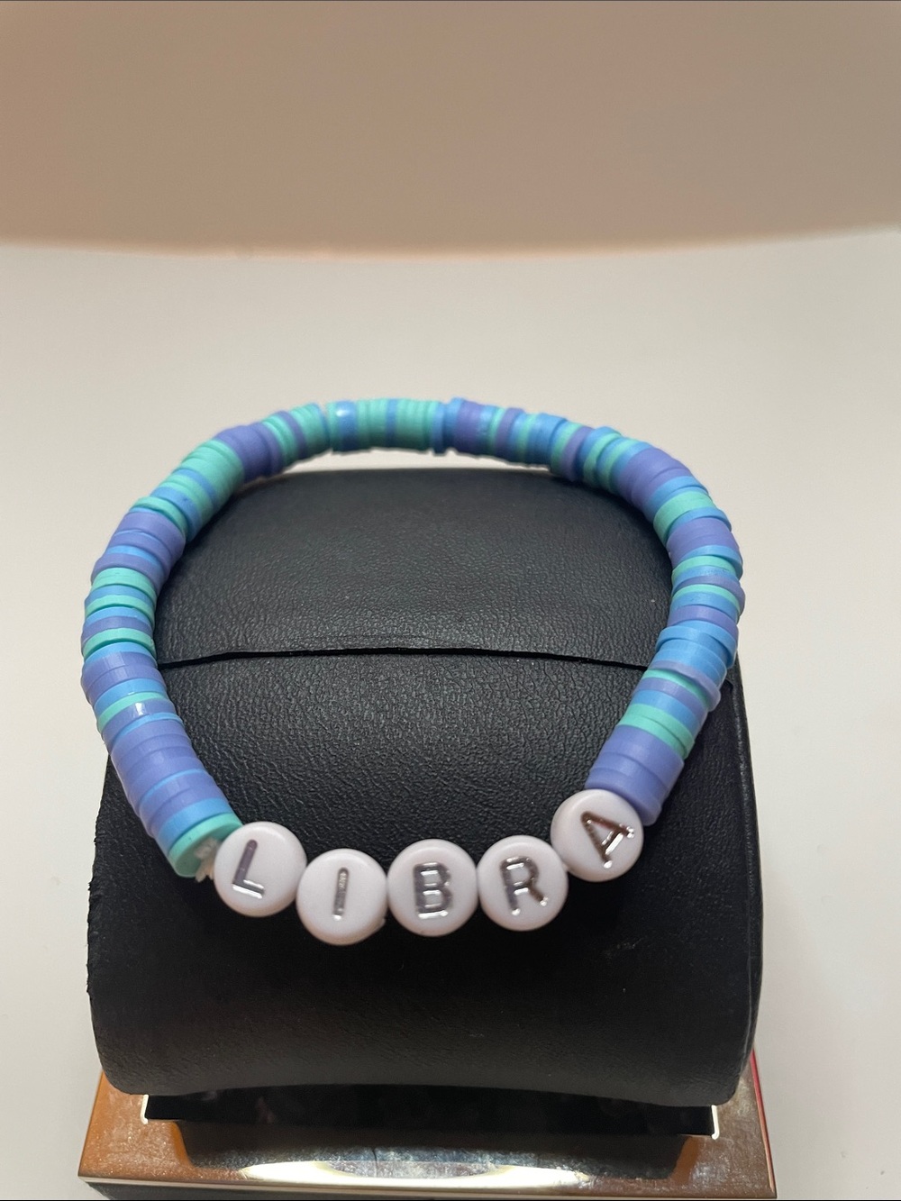 Libra Beaded Stretch Bracelet in Blue and White